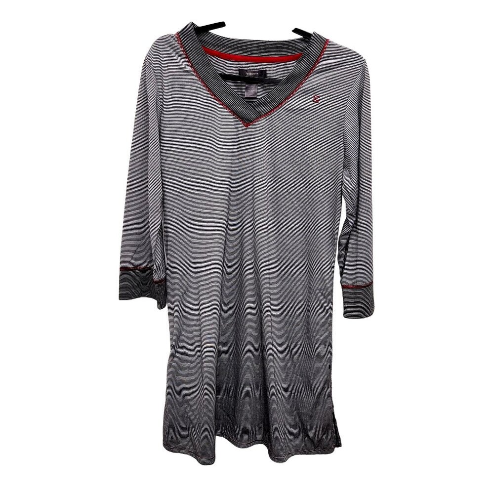 Liz Claiborne Medium Long-Sleeve Striped Nightgown 4189